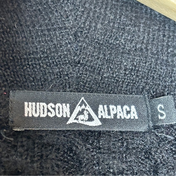 Hudson Alpaca Black Cable Knit Shawl Cardigan Size S - Picture 6 of 11